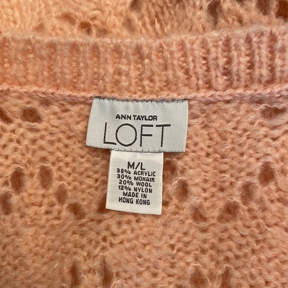 Ann Taylor Loft Light Pink Wrap Shawl Cape Sweater Poncho Knit - Picture 5 of 12